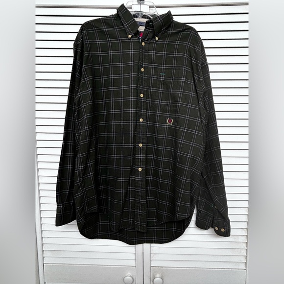 4- Tommy Hilfiger Large Men’s Long Sleeve Buttoned Up Shirts Collared Plaid Red - Picture 10 of 15